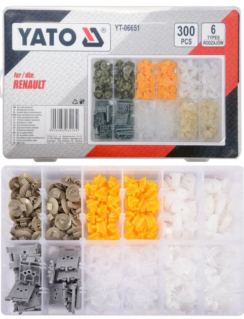 Kit de 300 agrafes de fixation automobile YATO YT-06651 – Renault