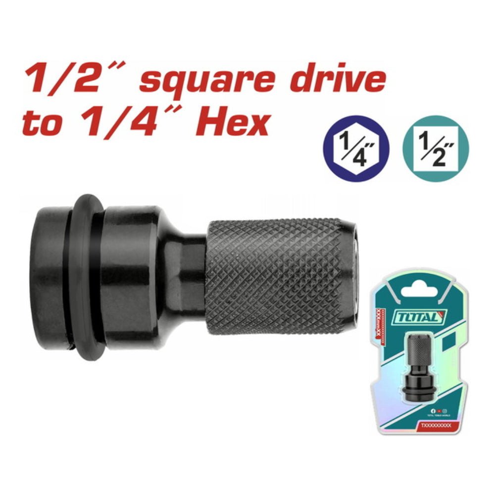Adaptateur TOTAL 1/2 pouce carré vers 1/4 pouce hex polyvalent et fiable Tac60501 - SME IMPORT