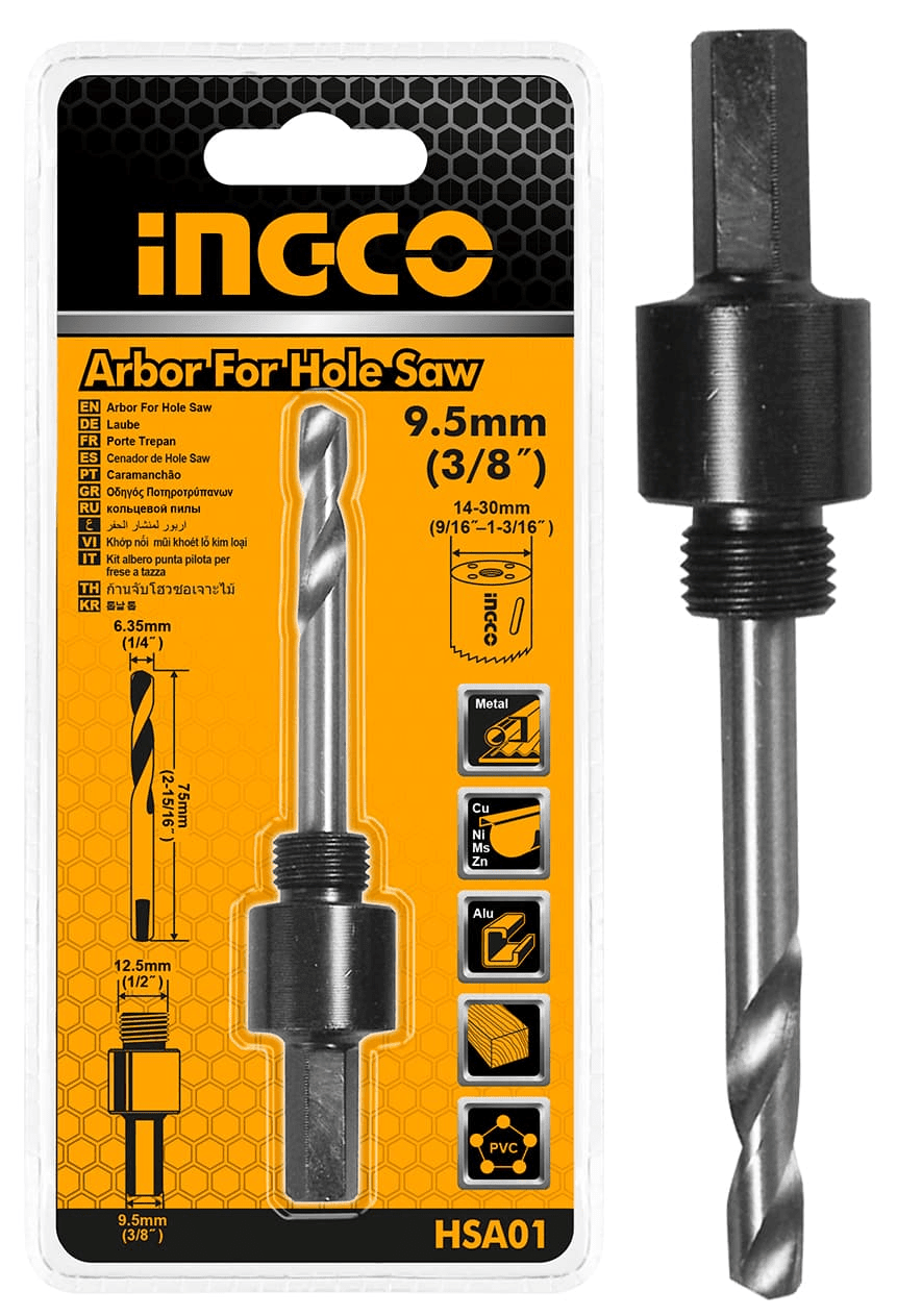 Arbre porte-scie cloche INGCO HSA01 – 9,5 mm (3/8") - SME IMPORT