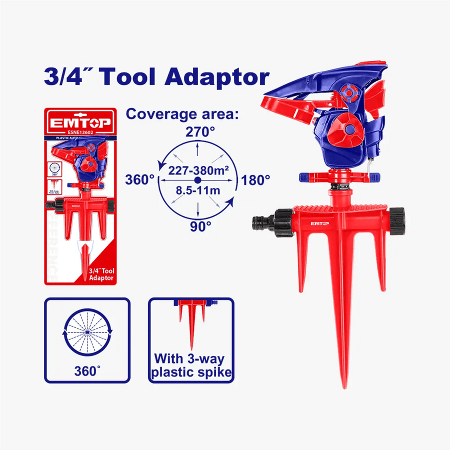 Arroseur automatique en plastique EMTOP ESNE13602 - SME IMPORT