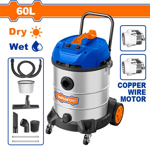 Aspirateur 60l 2x1200w WADFOW WVR5A60 - SME IMPORT