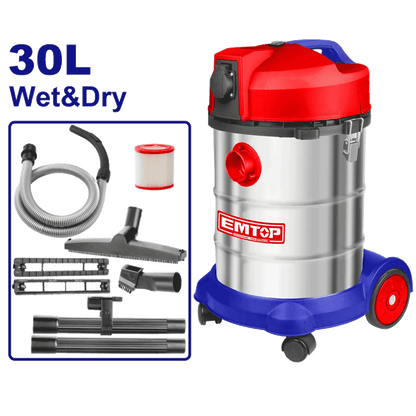 Aspirateur sec et humide 1400W 30L EMTOP EVCR1401 - SME IMPORT