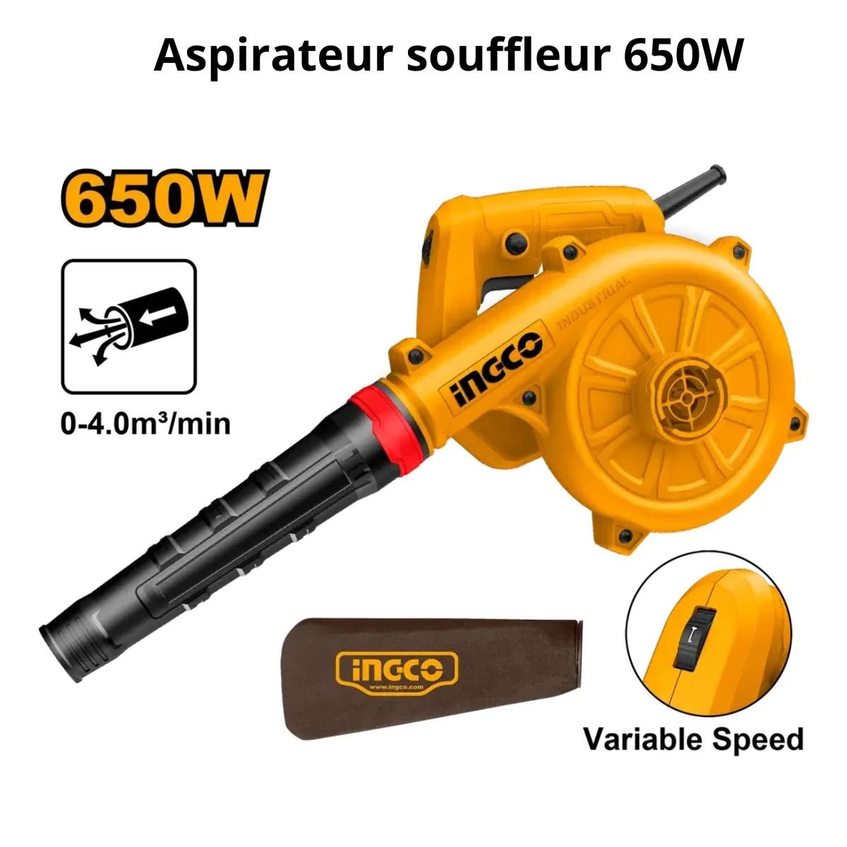 Aspirateur-souffleur 650 W INGCO AB6038 - SME IMPORT