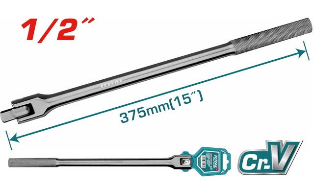 Barre de force droite 375 mm acier CrV puissance fiabilité TOTAL THTFX12151 - SME IMPORT