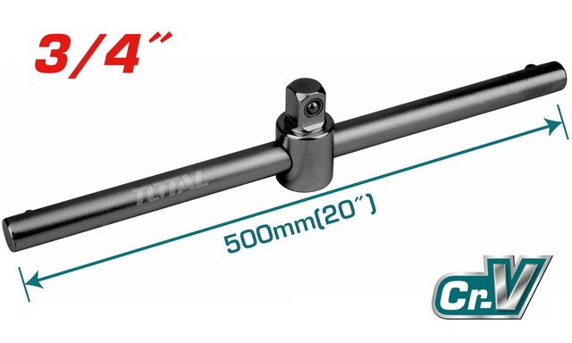 Barre t TOTAL 500 mm CrV pour bricolage mécanique TOTAL THTSTB34201 - SME IMPORT
