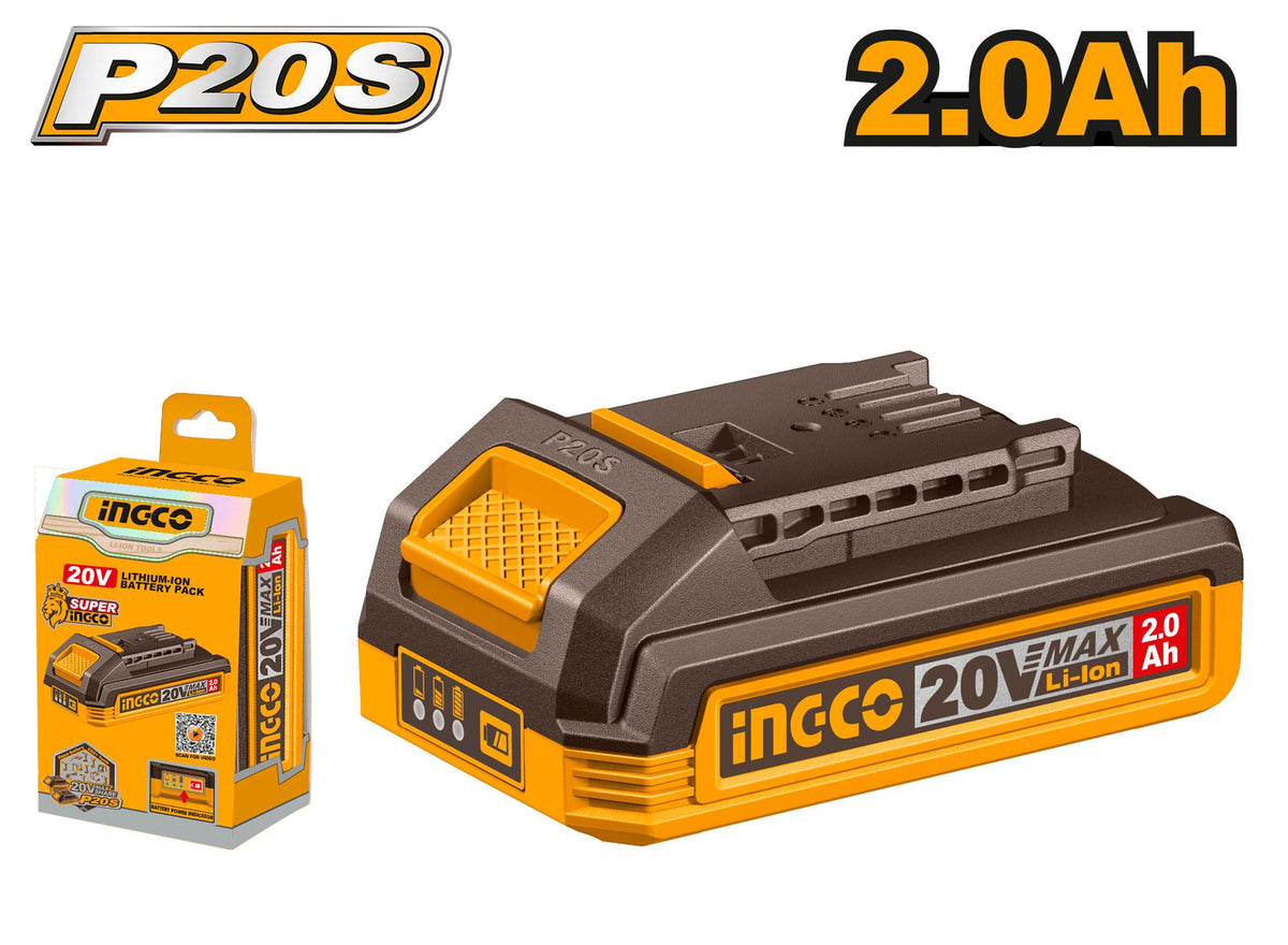 Batterie 20V 2.0Ah Ingco FBLI20011 Autonomie Pro Outillage