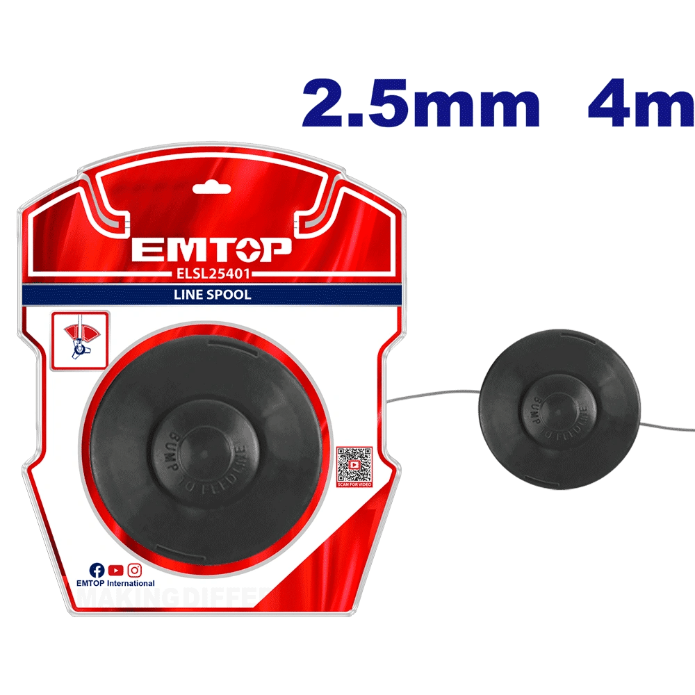 Bobine fil débroussailleuse 4M EMTOP ELSL25401 - SME IMPORT