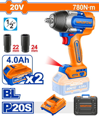 Boulonneuse 20v 780n.m + 2ac WADFOW WCD1B78 - SME IMPORT