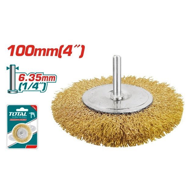 Brosse circulaire 100 mm 6,35 mm décapage puissance et fiabilité TOTAL tools TAC34041 - SME IMPORT