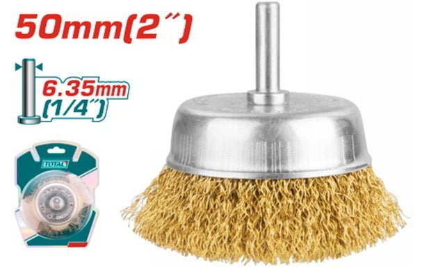 Brosse coupe totale avec tige hexagonale 50 mm performance et fiable TOTAL TAC33021 - SME IMPORT