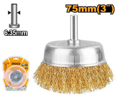 Brosse coupelle métallique 75 mm INGCO WB30751 - SME IMPORT