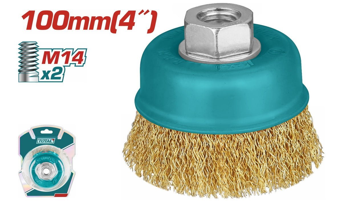 Brosse métallique 100 mm avec écrou TAC31041 TOTAL - SME IMPORT