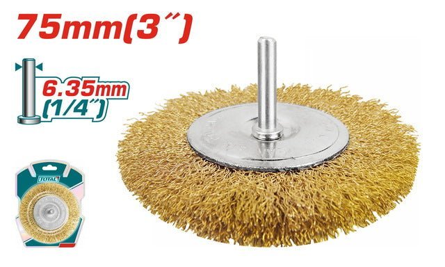 Brosse métallique circulaire 75 mm TOTAL décrasser TAC34031 puissance fiabilité - SME IMPORT