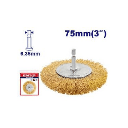 Brosse métallique circulaire+tige EMTOP EWCB40751 - SME IMPORT