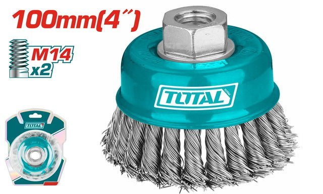 Brosse torsadée 100 mm M14x2 TOTAL décapage rapide TAC32041 - SME IMPORT