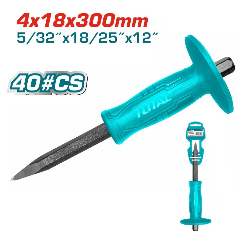 Burin maçon pointu 18x300mm acier carbone trempé THT4221226