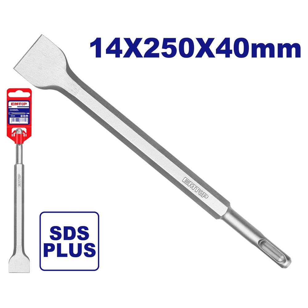 Burin plat SDS plus 14X250X40MM EMTOP ECHS132501 - SME IMPORT