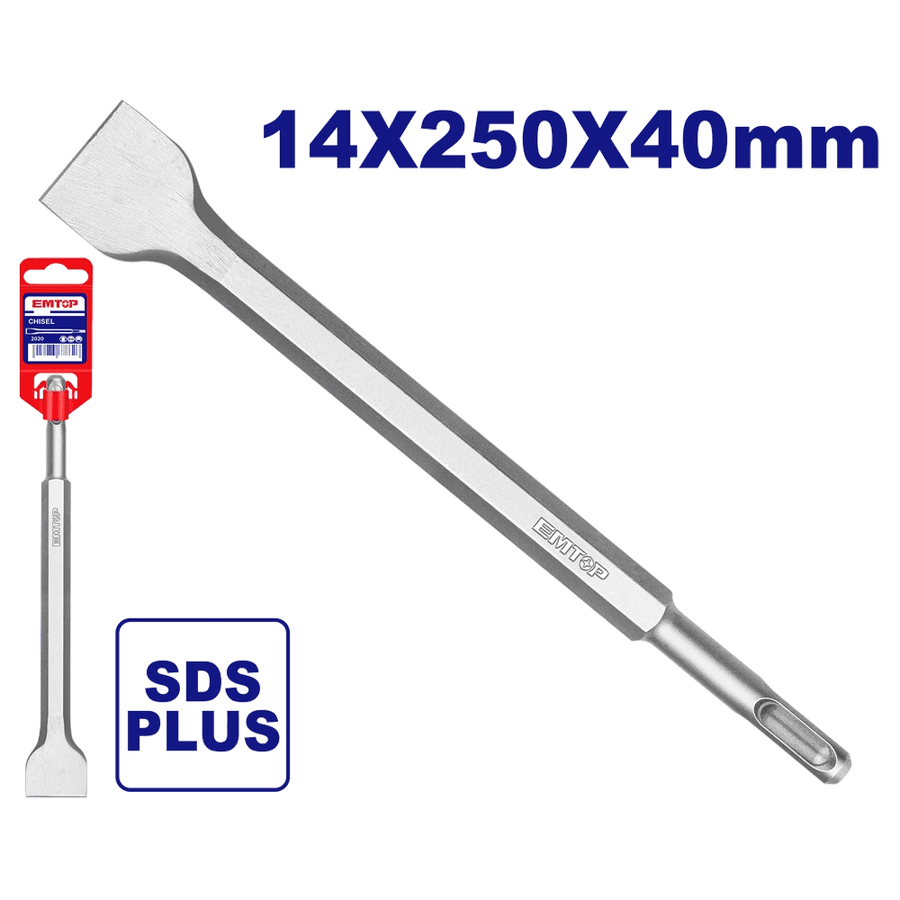Burin plat SDS plus 14X250X40MM EMTOP ECHS132501 - SME IMPORT