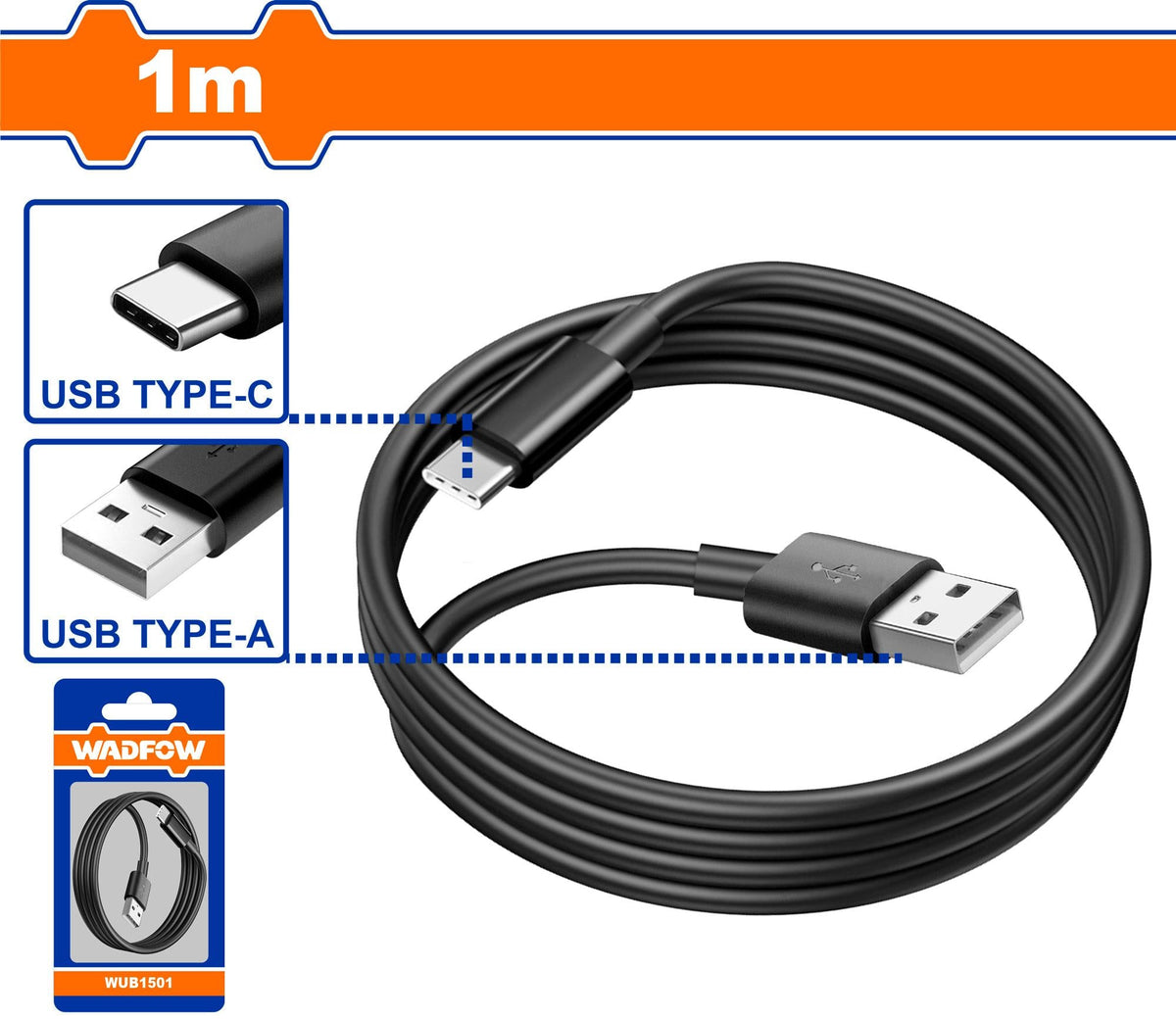 Cable chargeur type-c WADFOW WUB1501 - SME IMPORT