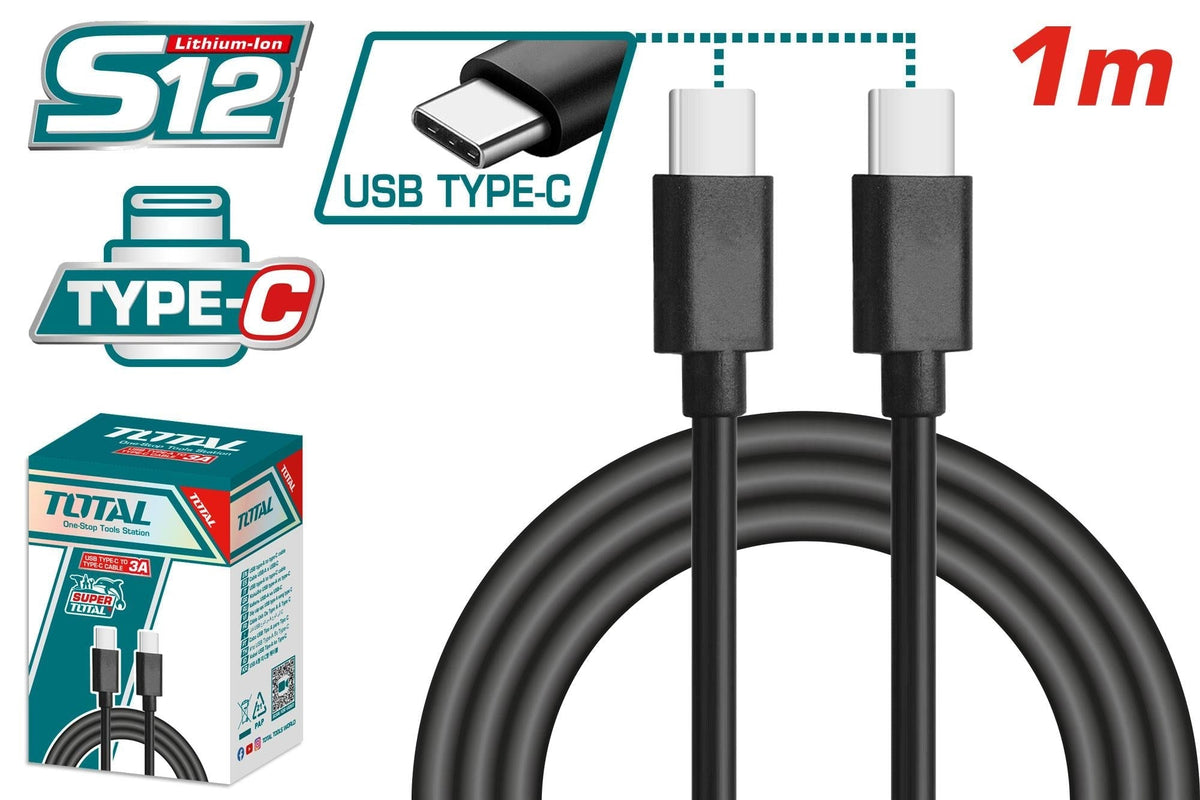 Câble USB Type C 1m TOTAL Charge Rapide 3A 5V TIUCC02 - SME IMPORT