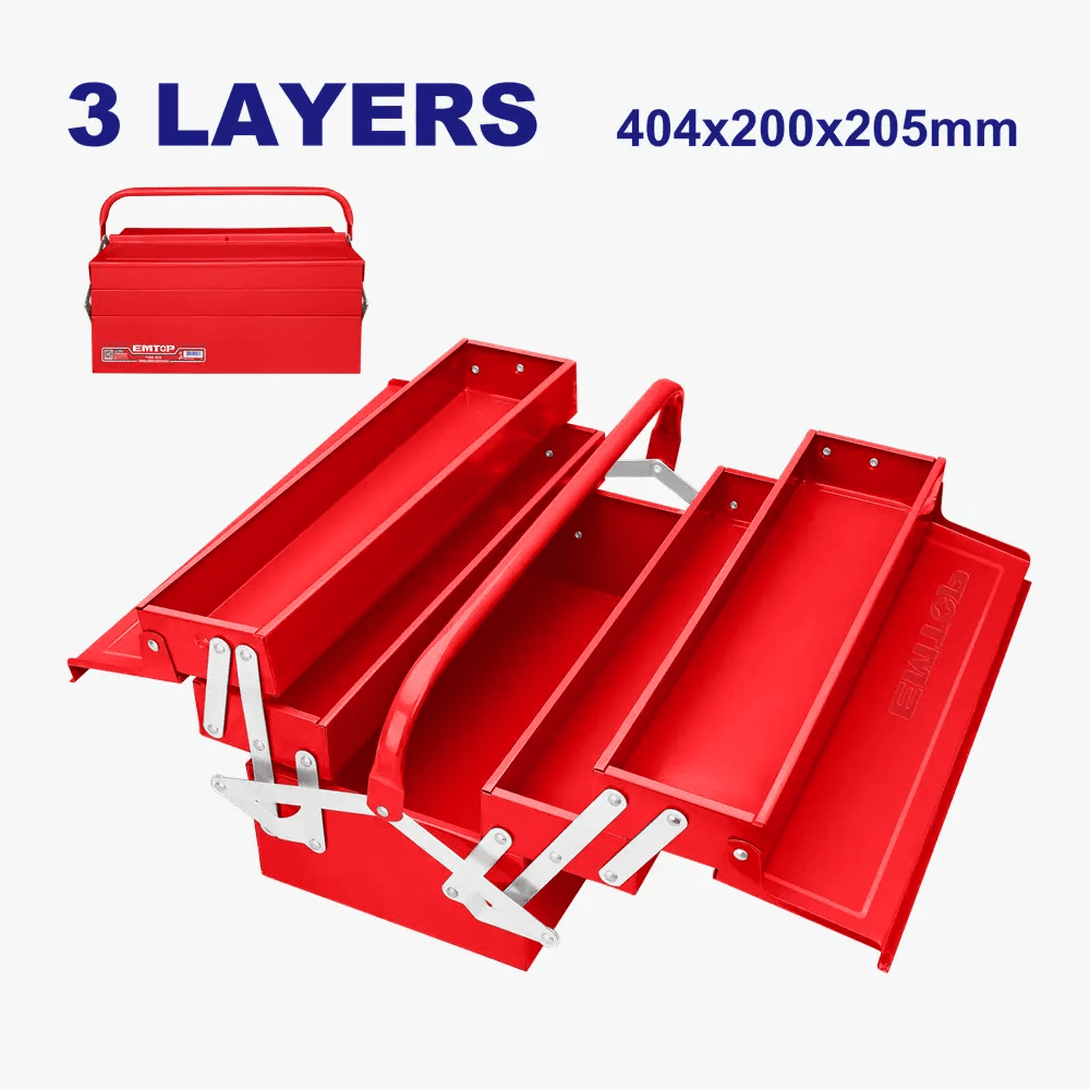 Caisse à outils métal 404X200X205 EMTOP ETBXS0301 - SME IMPORT