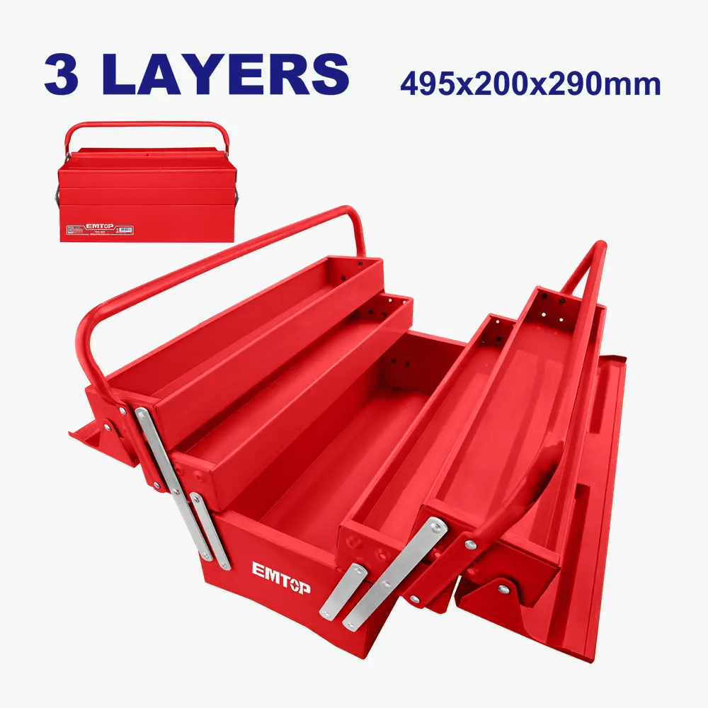 Caisse à outils métal 495X200X290 EMTOP ETBXS0201 - SME IMPORT