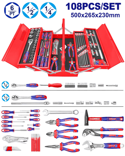 Caisse á outils métalliques 108P EMTOP EHTS00108 - SME IMPORT