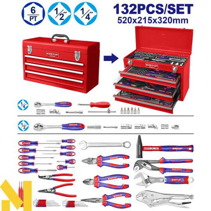 Caisse à outils métalliques 132P EMTOP EHTS01321 - SME IMPORT