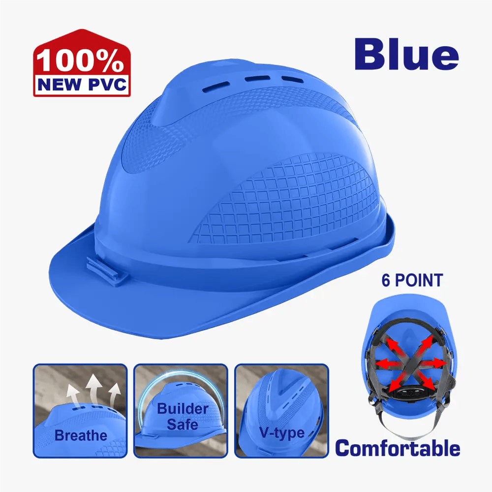 Casque de sécurité bleu EMTOP ESHT0803 - SME IMPORT