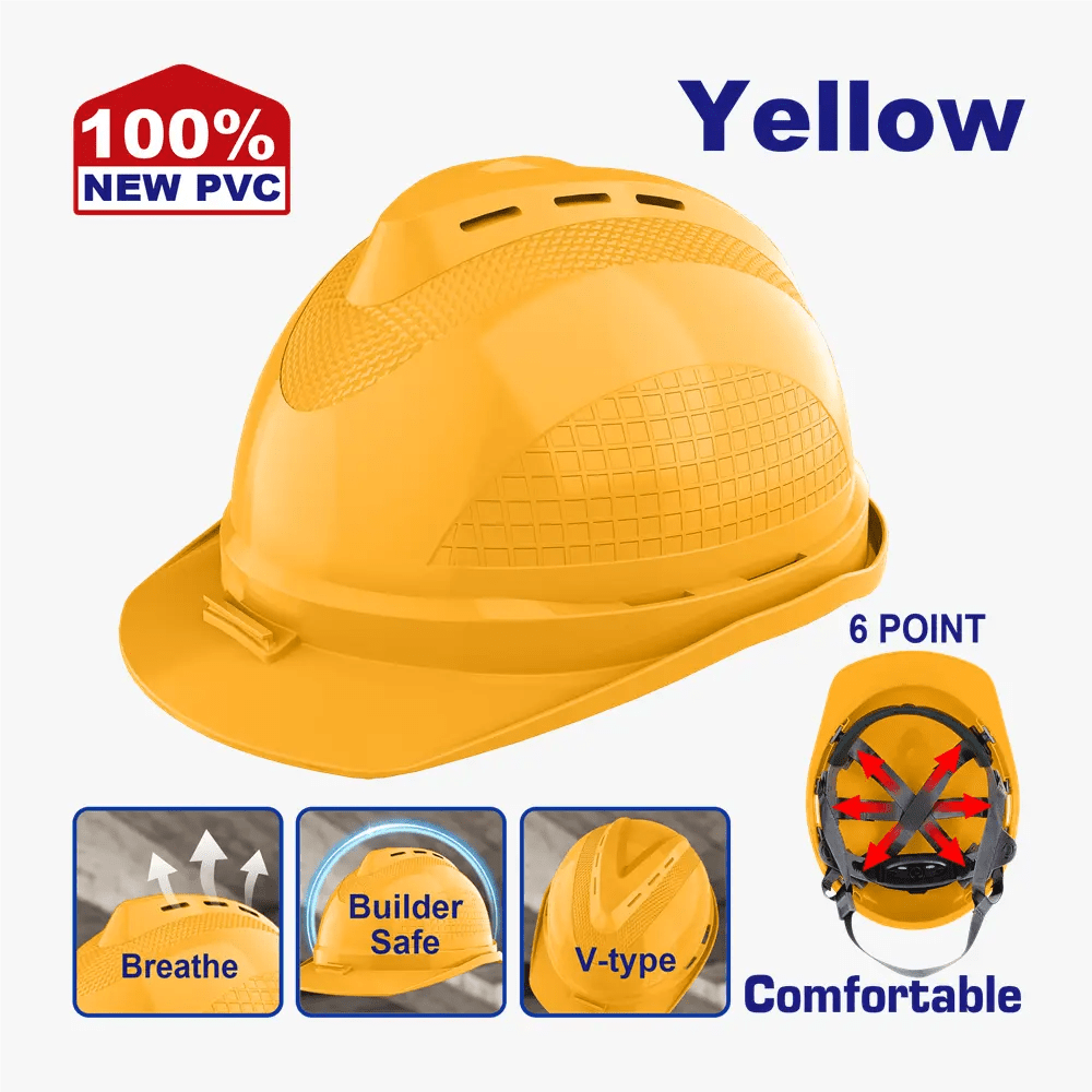 Casque de sécurité jaune EMTOP ESHT0801 - SME IMPORT