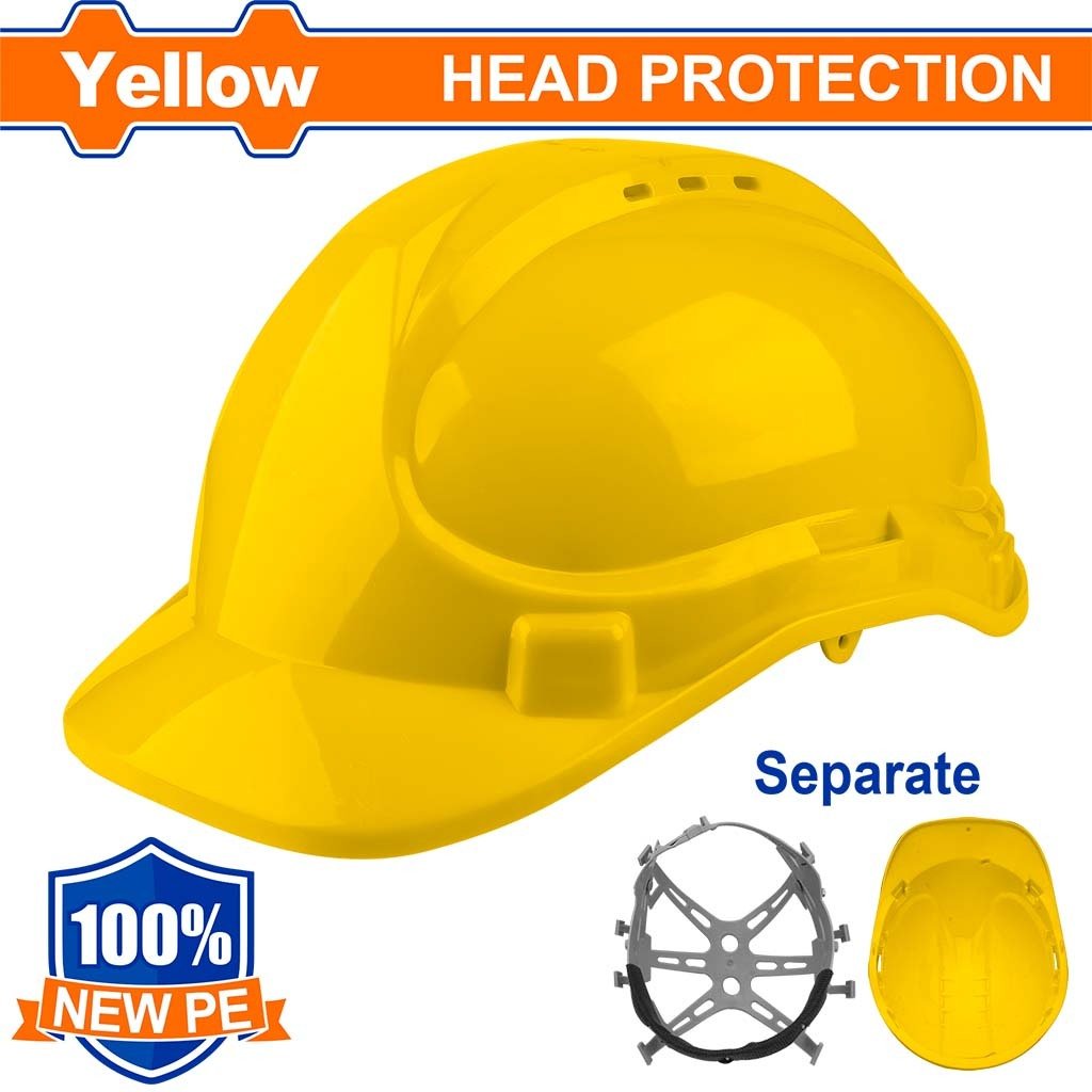 Casque protection jaune WADFOW WSH1302 - SME IMPORT