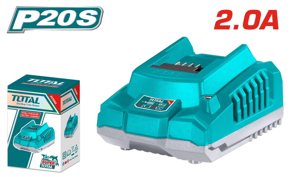 Chargeur Batterie 20V 2A – TOTAL TUNISIA Rapide – TFCLI2001 - SME IMPORT