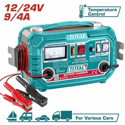 Chargeur de batterie 12V/24V puissant TOTAL TBC1601 - SME IMPORT