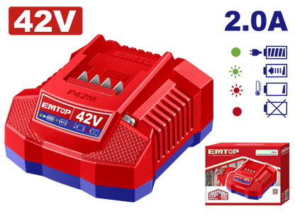 Chargeur de batterie 2AH 42V EMTOP EFCR42021 - SME IMPORT