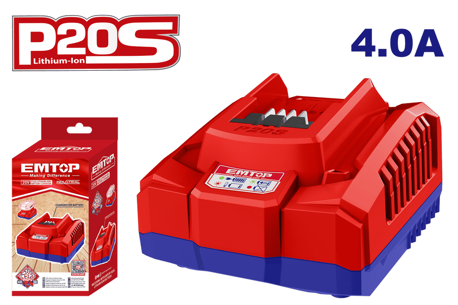 Chargeur de batterie 4Ah Emtop Efcr20411 - SME IMPORT