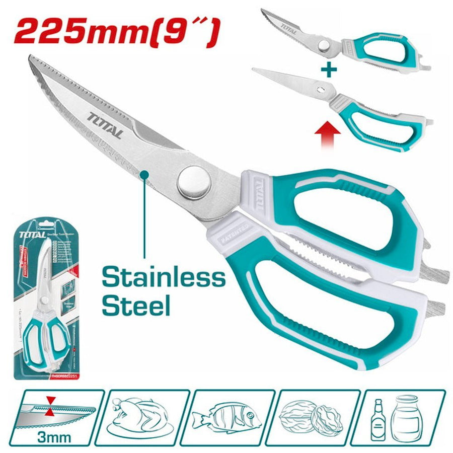 Cisailles démontables 225 mm en acier inoxydable poignées ergonomiques THSCRS822251 - SME IMPORT
