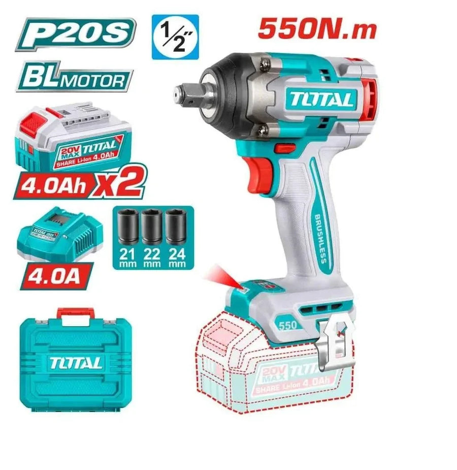 Cle a choc 1/2″ 550NM 20V 2.4AH/CH TIWLI2055