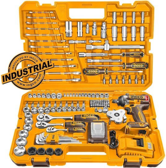 Clé à chocs INGCO 20 V 500 Nm + Kit d’outils 152 pièces – HKTHP31521 - SME IMPORT