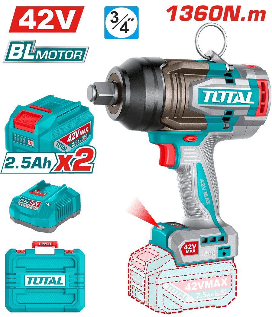 Clé à chocs sans fil – TOTAL TIWLI421362 - SME IMPORT