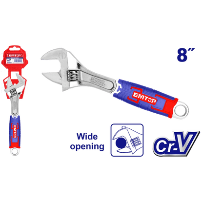Clé à molette 8″/300MM CR-V 0-30 EMTOP EAWH130801 - SME IMPORT