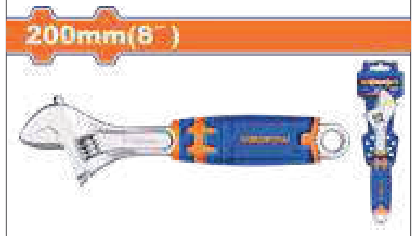 Clé à molette bleue et orange – WADFOW WAW2208 - SME IMPORT