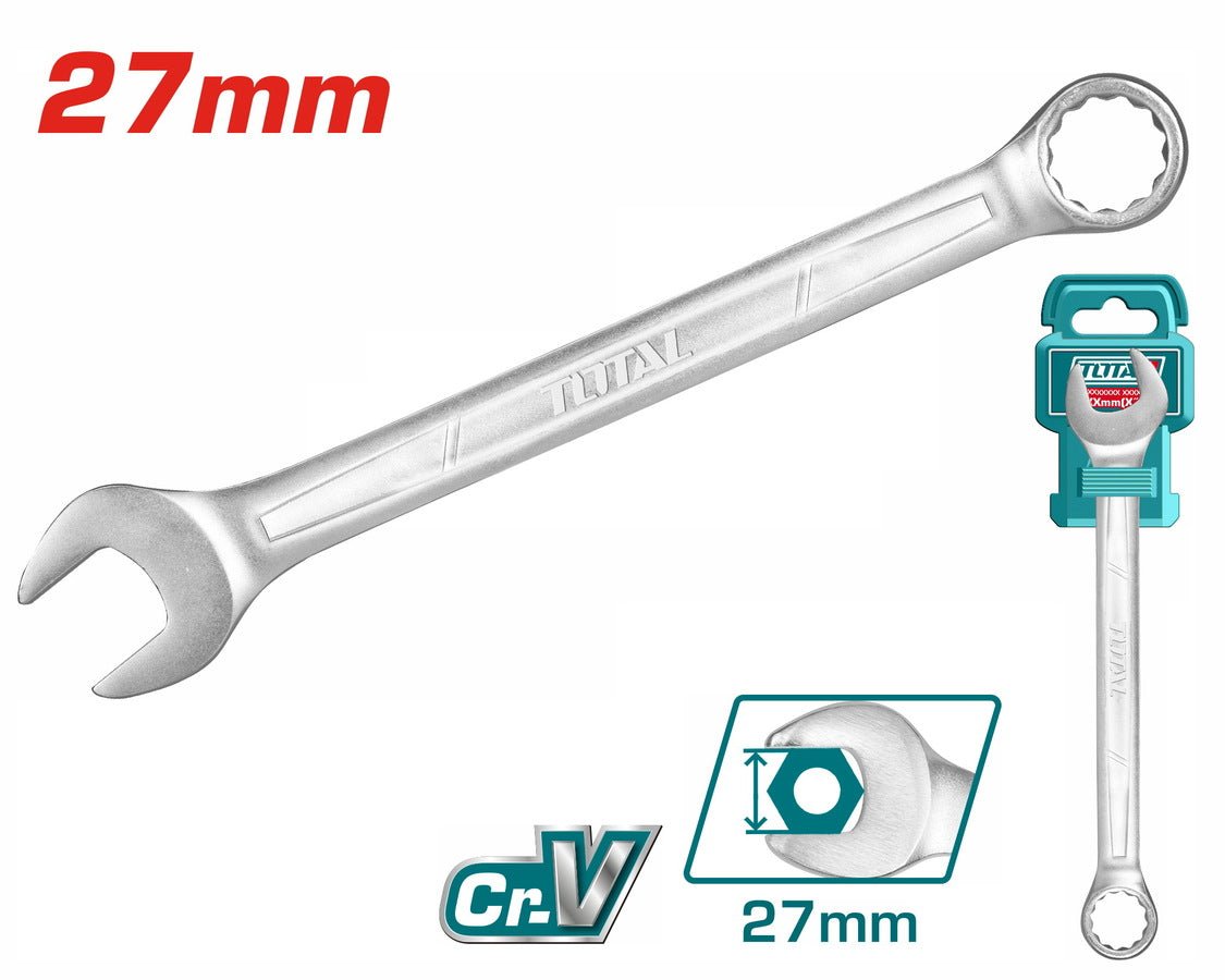 Clé mixte 27 mm Cr-V satinée - TOTAL pro - TCSPA271 - SME IMPORT