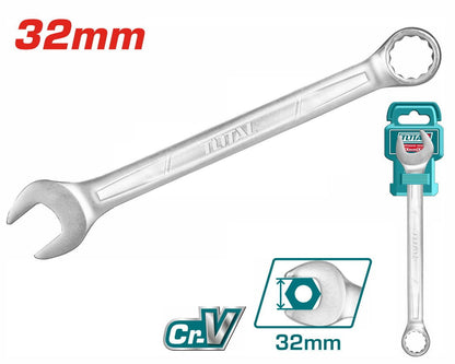 Clé mixte 32mm acier chrome vanadium satiné din TCSPA321