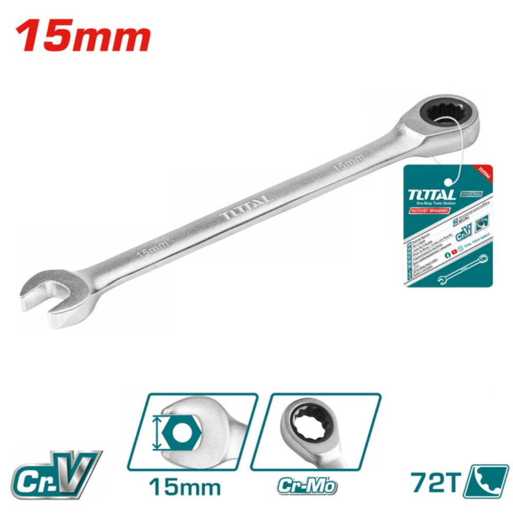Clé mixte à cliquet 15 mm totaltunisie résistante TCSPAR151 - SME IMPORT