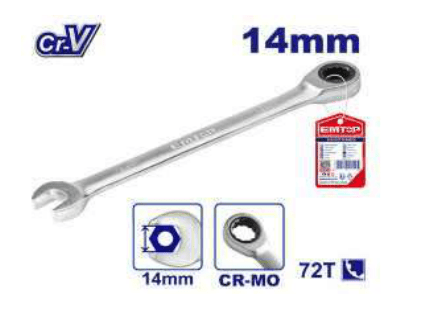 Clé mixte à cliquet t fixe – EMTOP ECSPAR141 - SME IMPORT