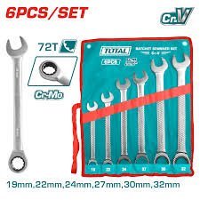 Clé mixte à cliquet TOTAL jx 6 72 dents résistante chrome tht102rk061 - SME IMPORT