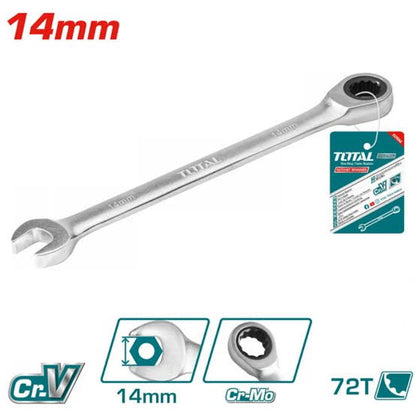 Clé mixte à cliquet TOTAL TCSPAR141 – 14 mm - SME IMPORT