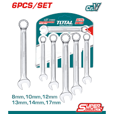 Clés mixtes TOTAL jx 6 pièces 8 à 17 mm CrV THT102266 - SME IMPORT