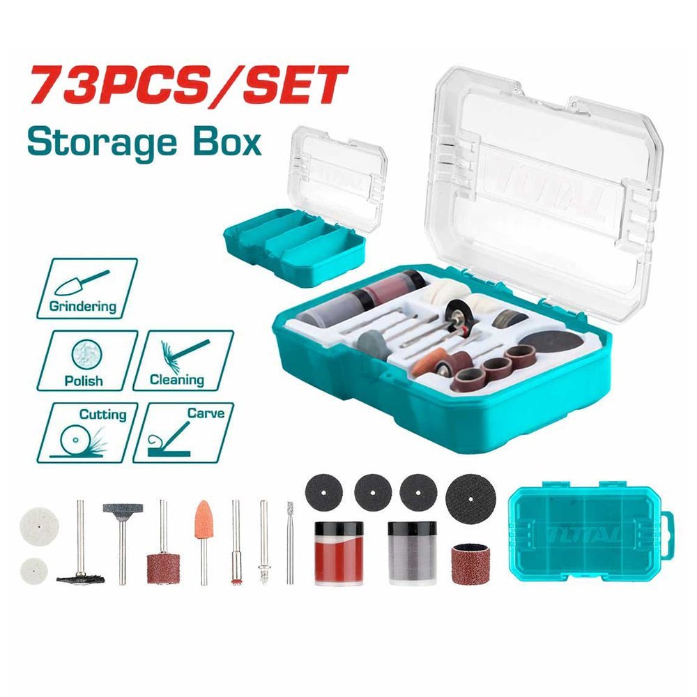 Coffret accessoires 73 pièces TOTAL minioutils rotatifs TAKMG7072 - SME IMPORT