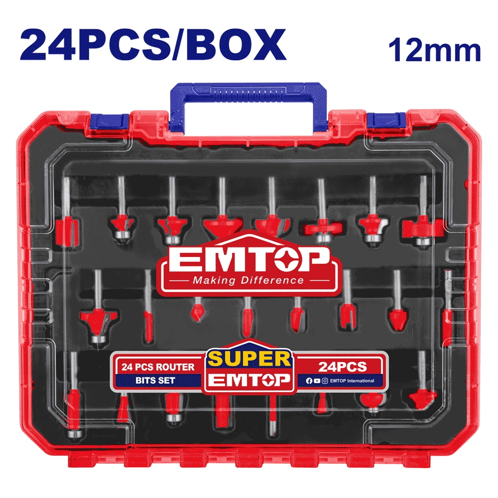Coffret de 24P faise defonceuse EMTOP ERRT24122 - SME IMPORT